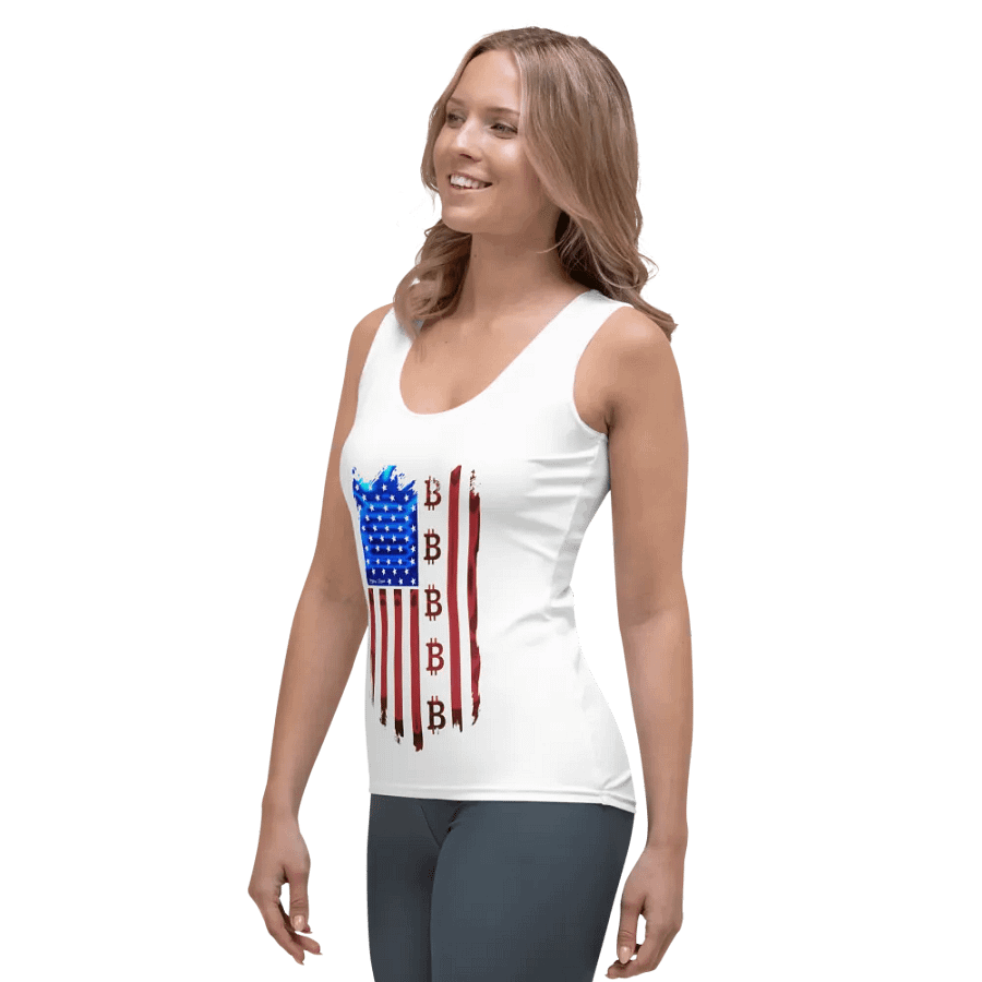 Bitcoin Flag All-Over Print Women's Tank Top product image (2)
