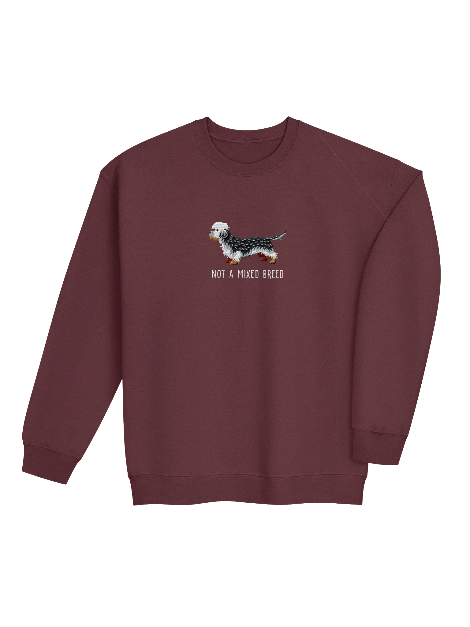 Not a Mixed Breed Sweatshirt (Embroidered) of a Dandie Dinmont Terrier(Pepper) product image (21)