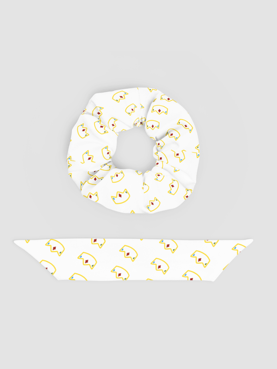White All-Over Crown Print Scrunchie product image (2)