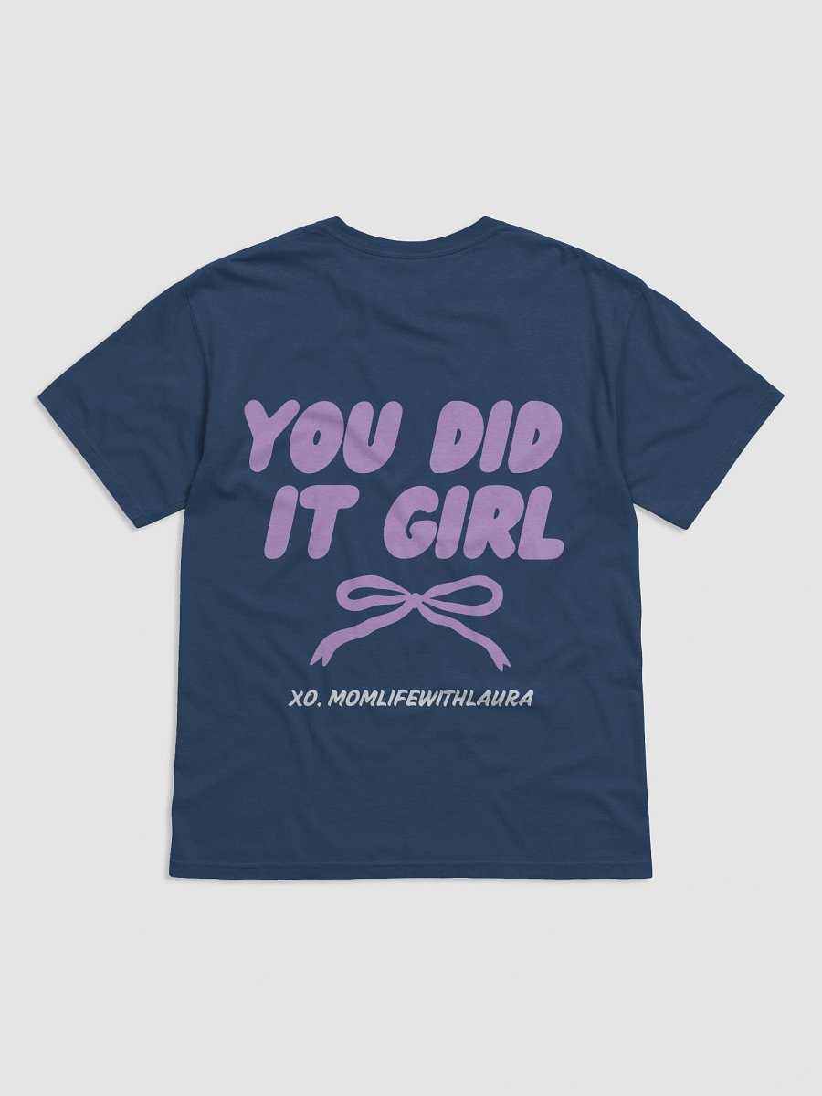 You Did it Girl Bow Comfort Colors Tee - Lilac/True Navy product image (2)