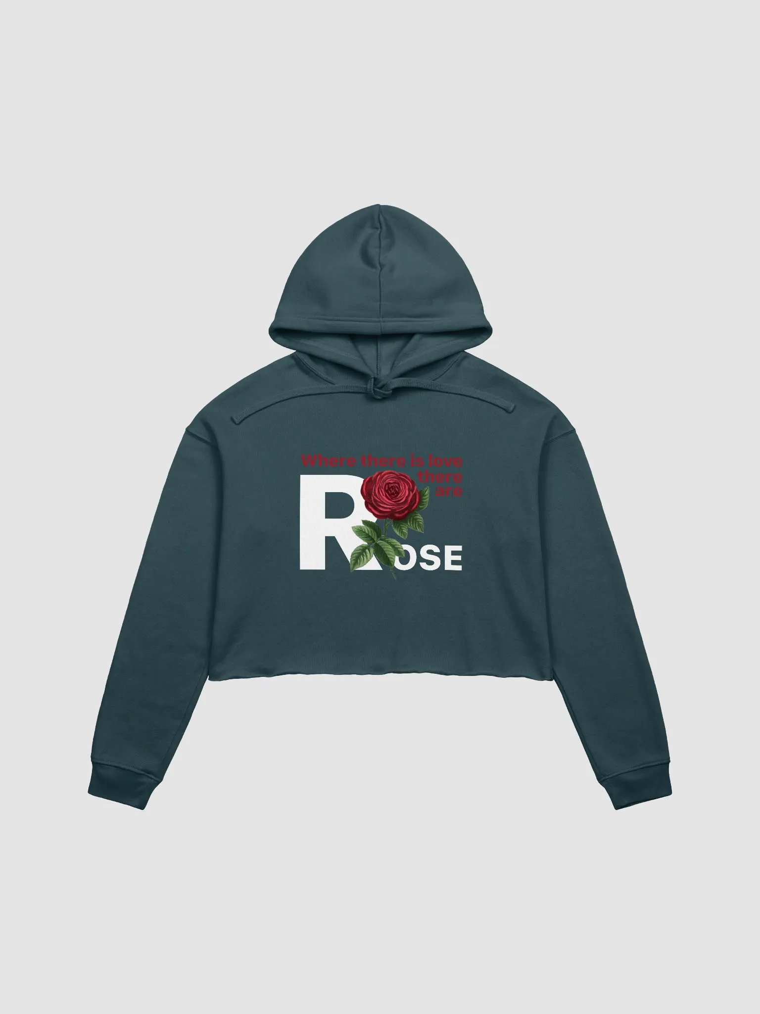BUIII: Where there is love, there are rose Fleece Crop Hoodie product image (1)