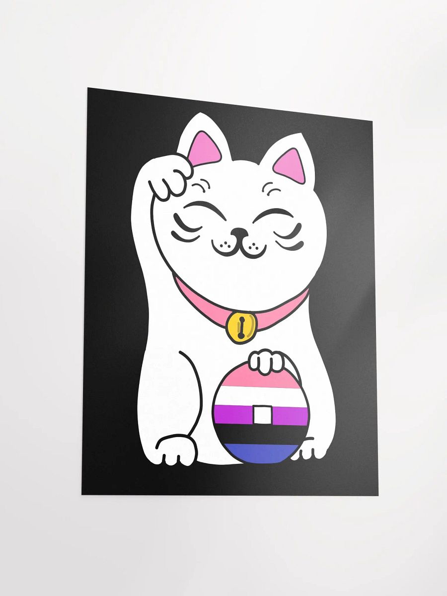 Maneki neko genderfluid pride poster product image (3)
