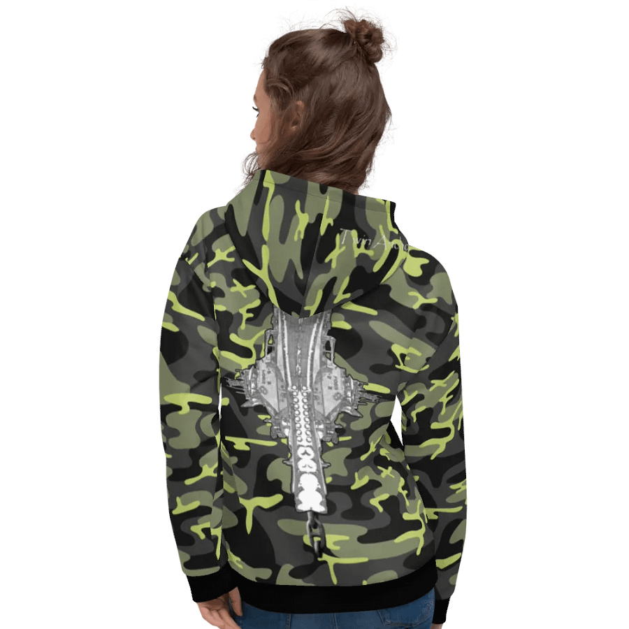 Green Camouflage Foss double tug Sketch Hoodie product image (6)