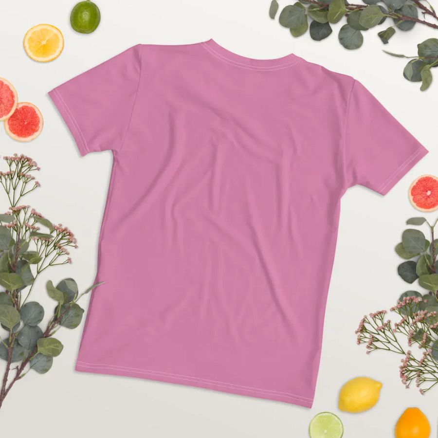 Plain Medium Carnation Pink True Summer Women's Crewneck Polyester Heavyweight Premium T-Shirt by Treasure Pie product image (12)