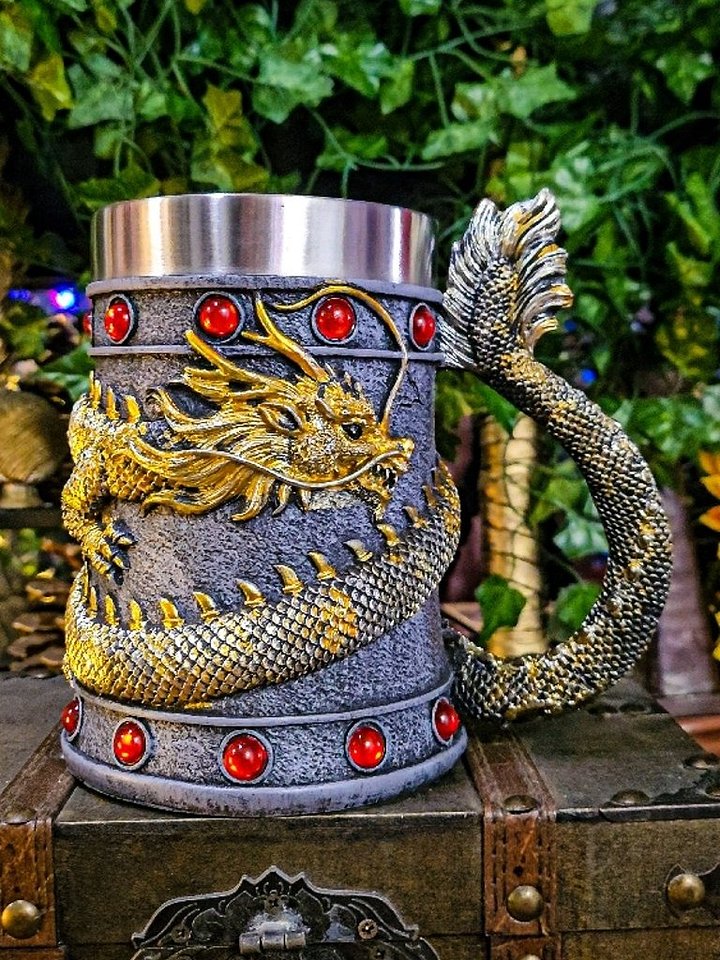 The Armored Kingdom Crimson Gold Wrapped Dragon Mug product image (1)