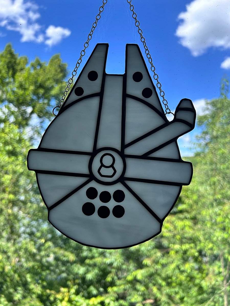 Millenium Falcon Stained Glass Suncatcher product image (4)