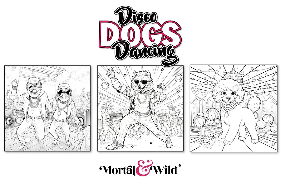 Disco Dogs Dancing Colouring Book product image (2)