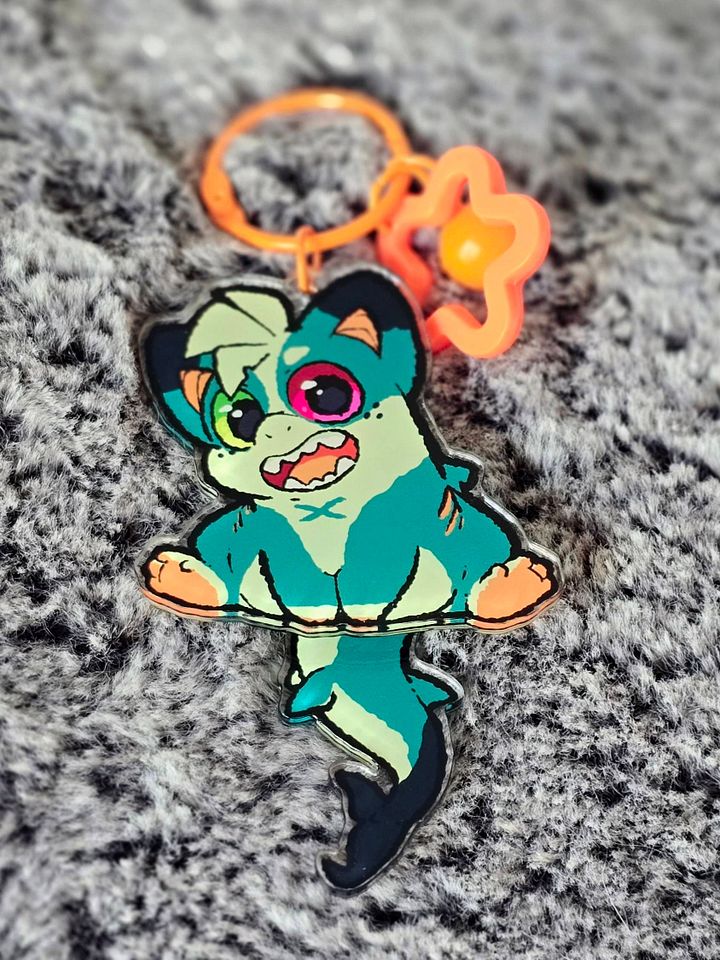 Cork Acrylic Keychain with Wagging Tail product image (2)