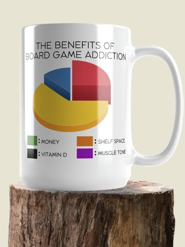 Rainbow Pie Chart Board Game Addiction Mug