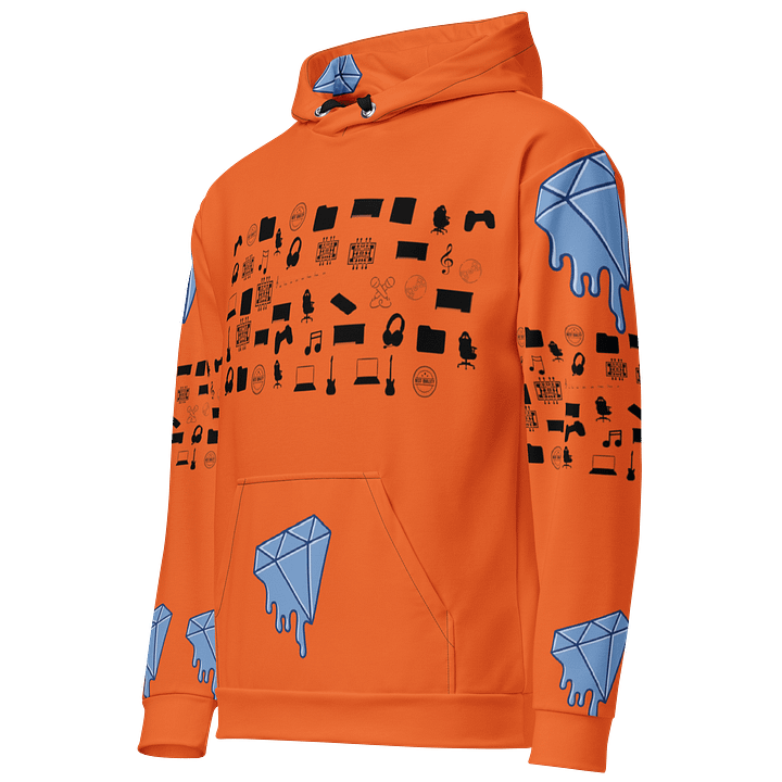 Orange Vlog Academy All-Over Print Recycled Unisex Hoodie product image (2)