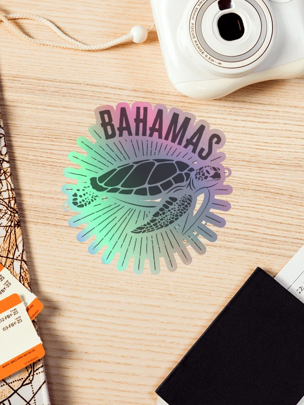Bahamas Sticker Holographic : Bahamas Fishing Sea Turtle product image (1)