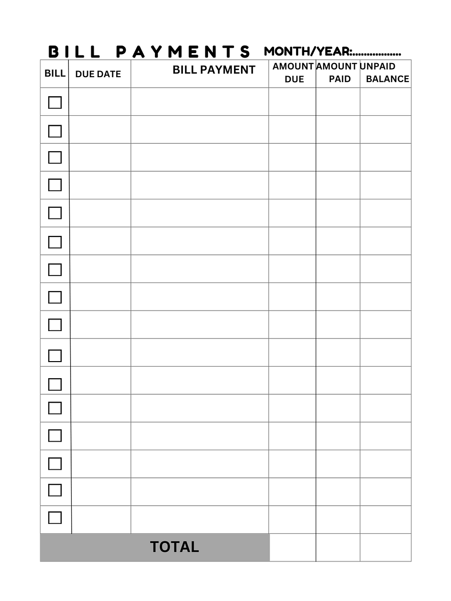 Bill Payment Logbook: Monthly Expense & Payment Tracker" product image (1)