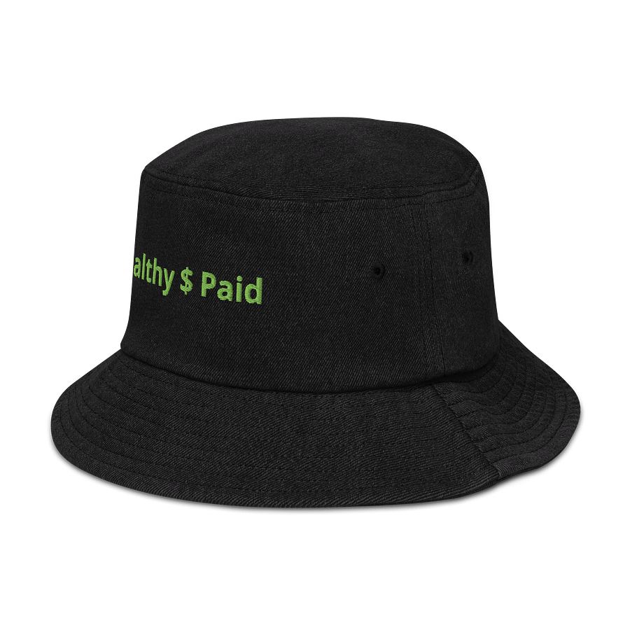 FAST MONEY GREEN Wealthy $ Paid Denim Bucket Hat product image (4)