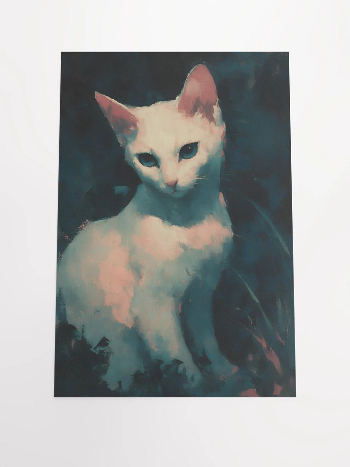 Mystic White Cat Matte Poster product image (2)
