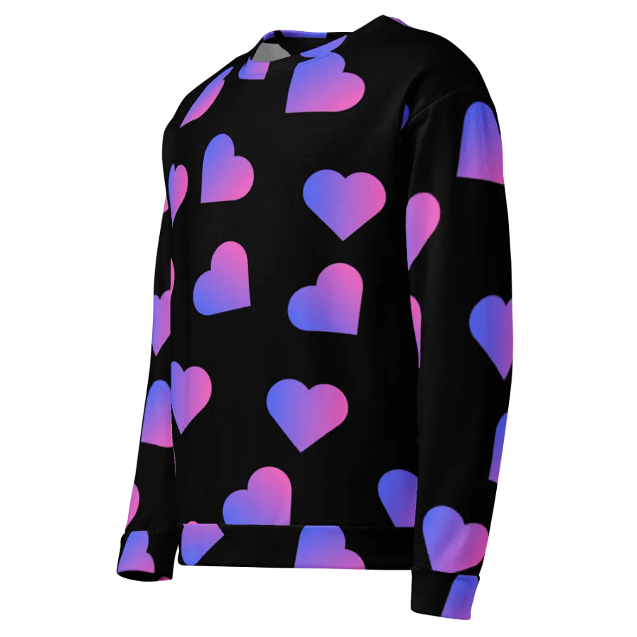 Love Pattern Pink Hearts on Black Background Unisex Sweatshirt product image (7)