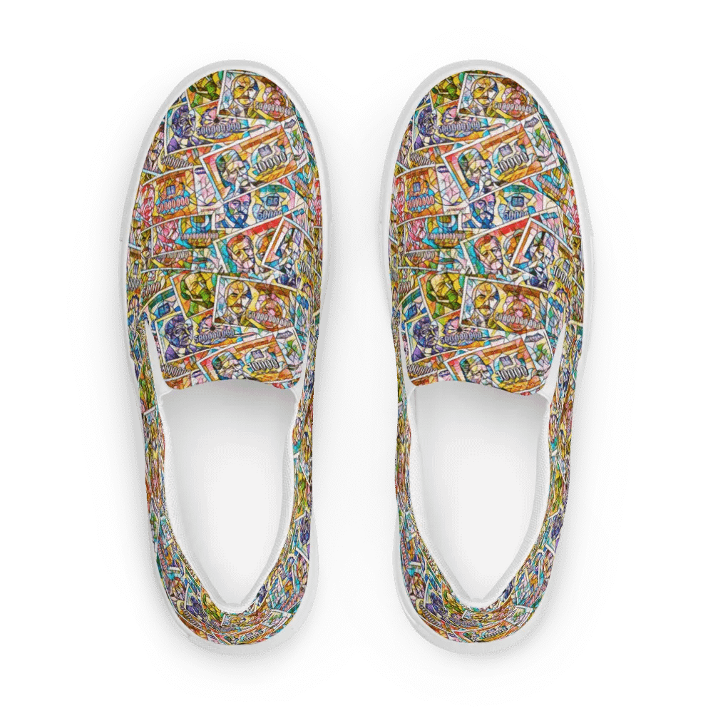 Jugoslovenski inflatorni dinar 1993 (Kolaž/mozaik) Women's Slip-On Canvas Shoes product image (9)