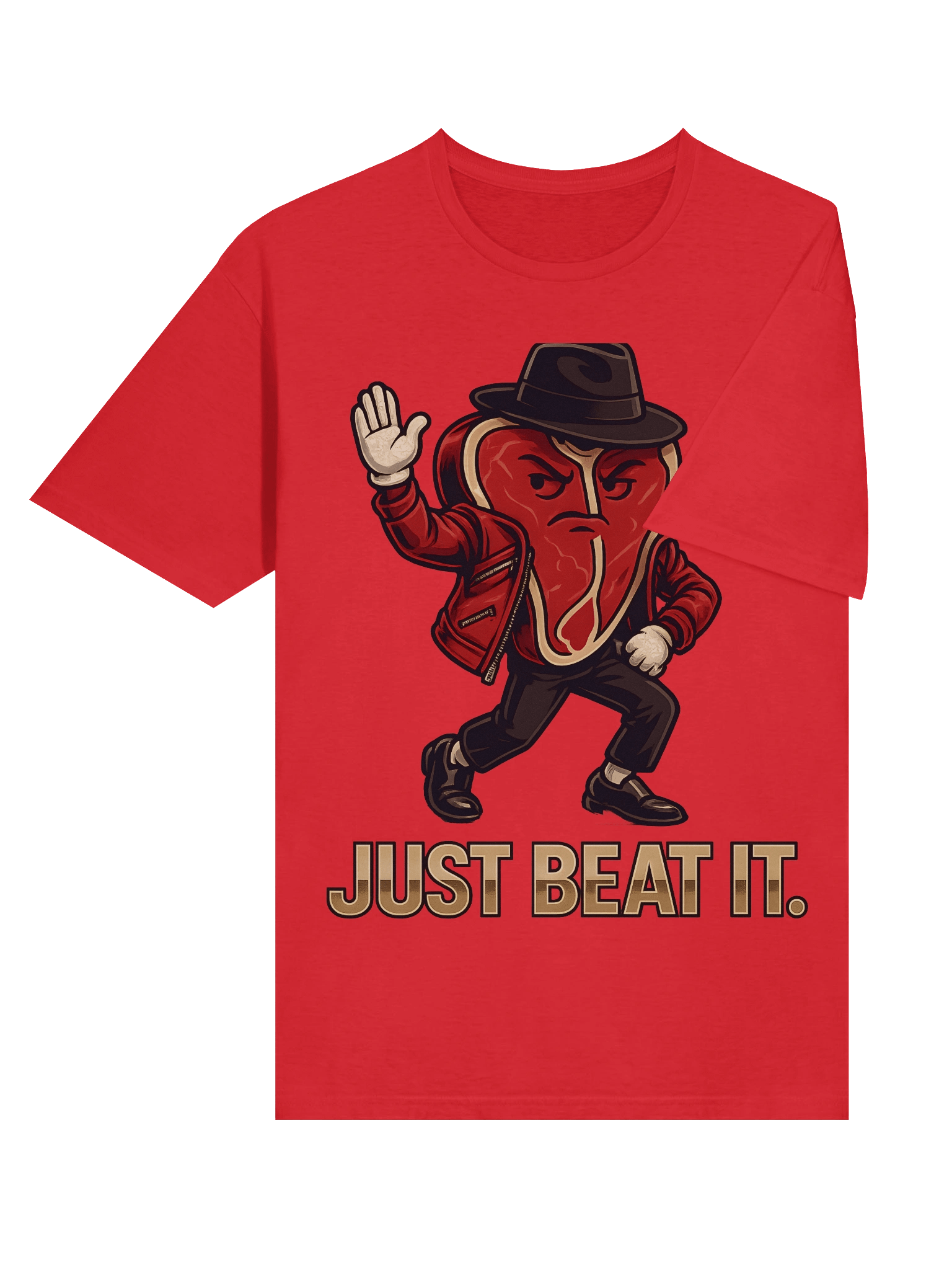 “Just Beat It” Dancing T-Bone Steak T-Shirt – Funny Michael Jackson Parody Tee for Meat Lovers product image (39)