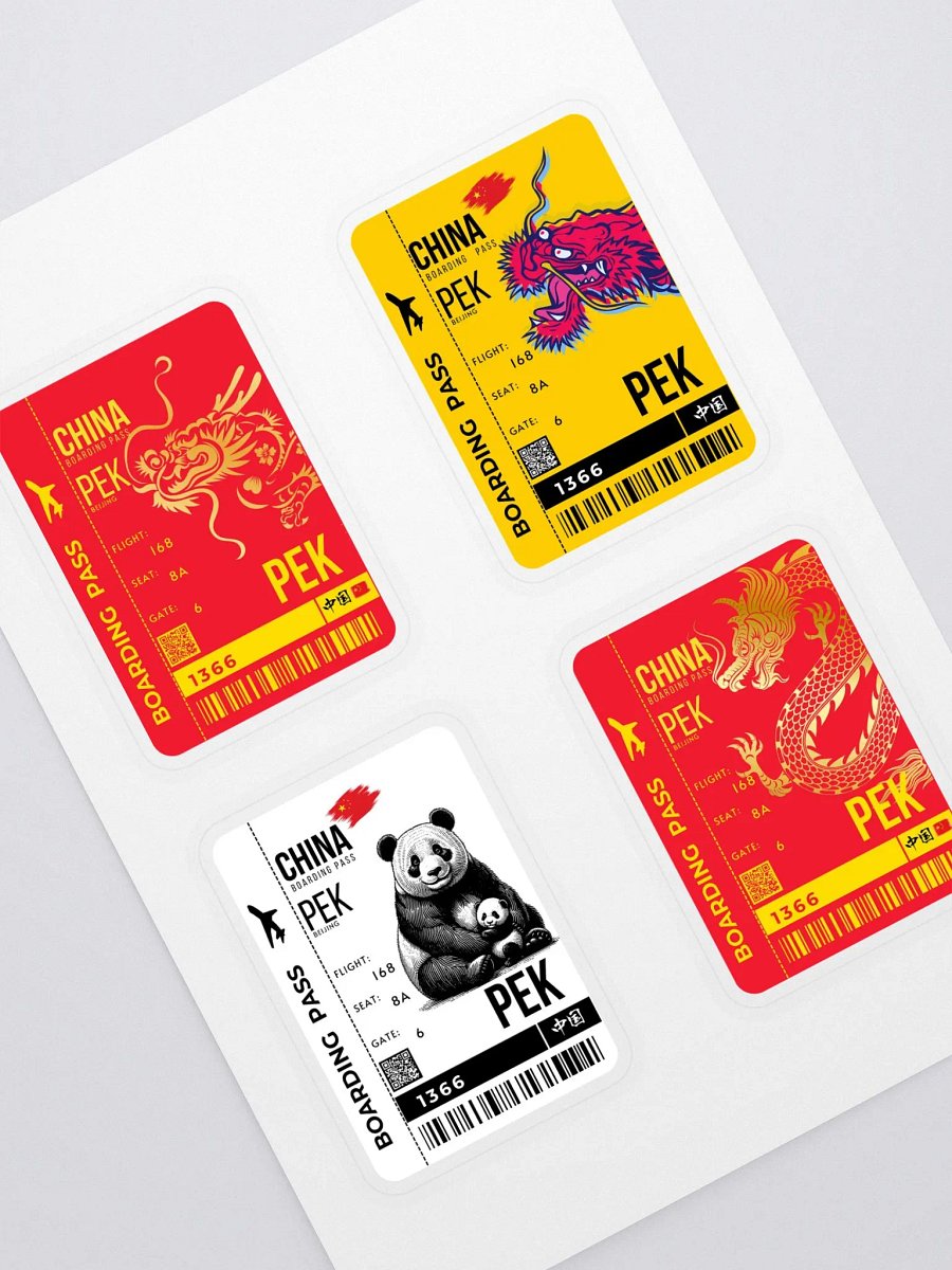 Chinese Boarding Pass Sticker Set product image (2)
