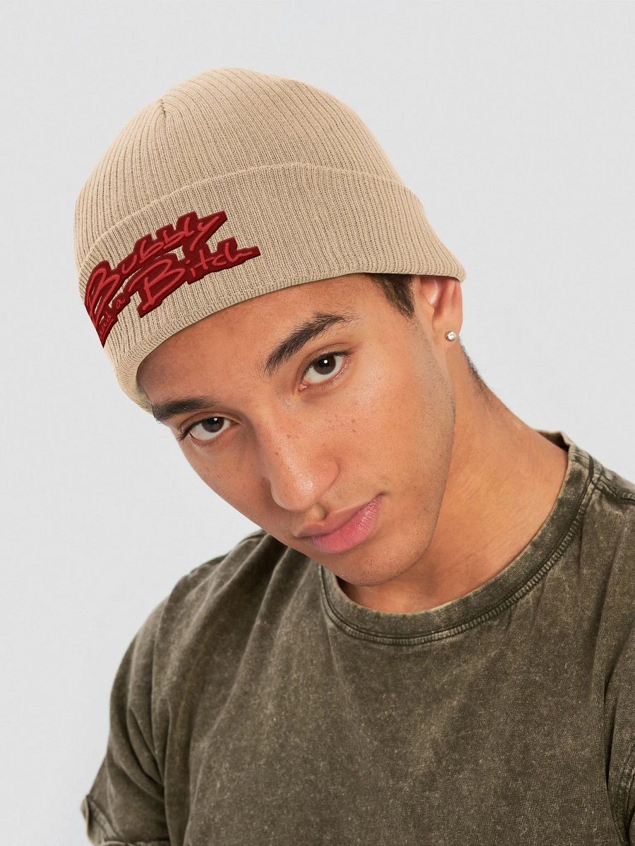 Bubbly and a B*tch (cherry design) embroidered organic beanie product image (19)