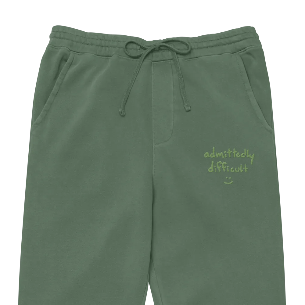 admittedly difficult (green thread) pigment dyed sweatpants product image (3)