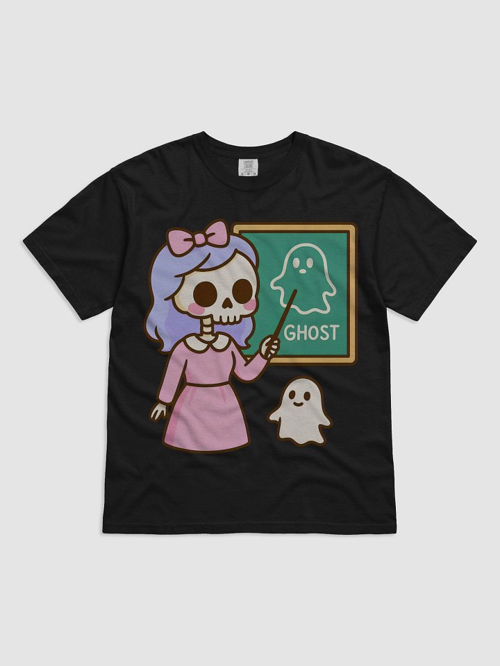 Skeleton Teacher and Ghostly Pupil Classroom Fun T-Shirt product image (2)