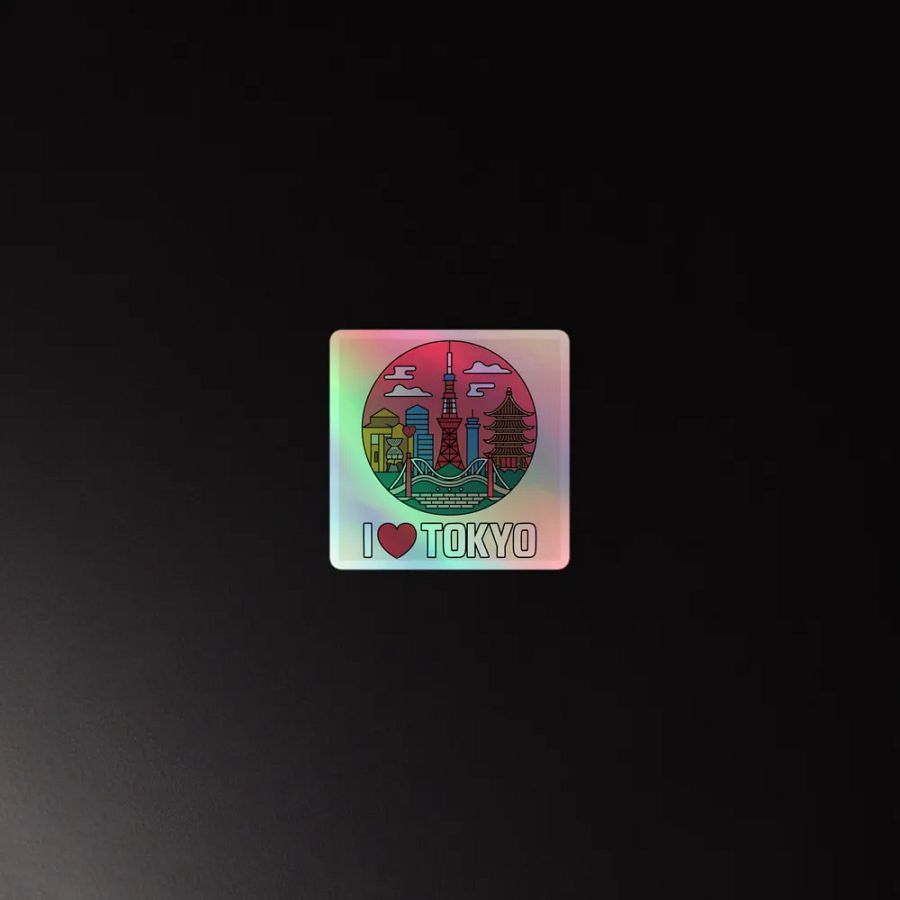I love Tokyo Kiss-Cut Holographic Sticker Sheet product image (2)