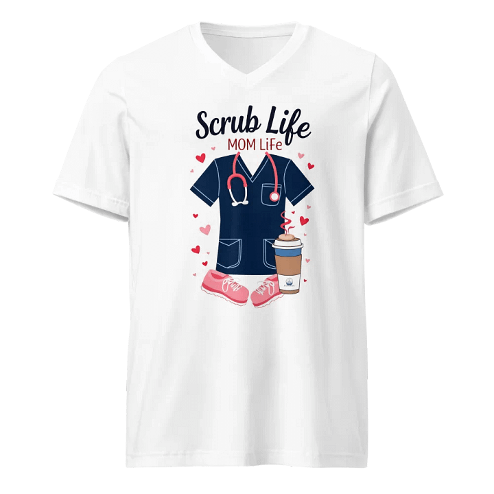 MOM Life Scrub Life v-neckTee product image (1)