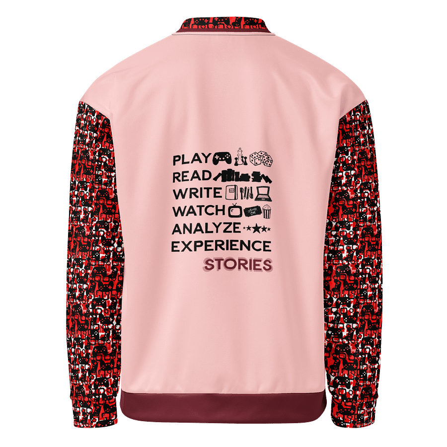 Experience Stories Unisex Bomber Jacket (Red, Coral, and Black) product image (1)