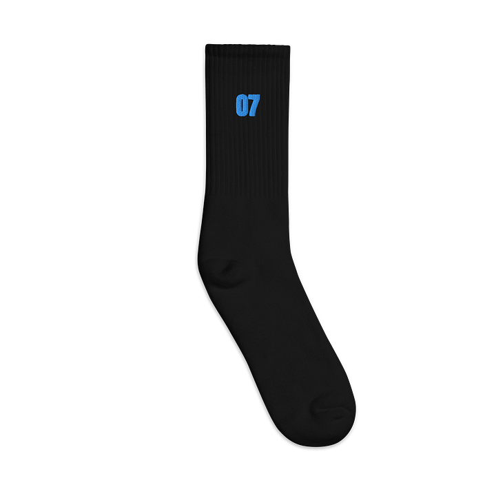 Bold Blue Number 07 Embroidered Socks product image (2)