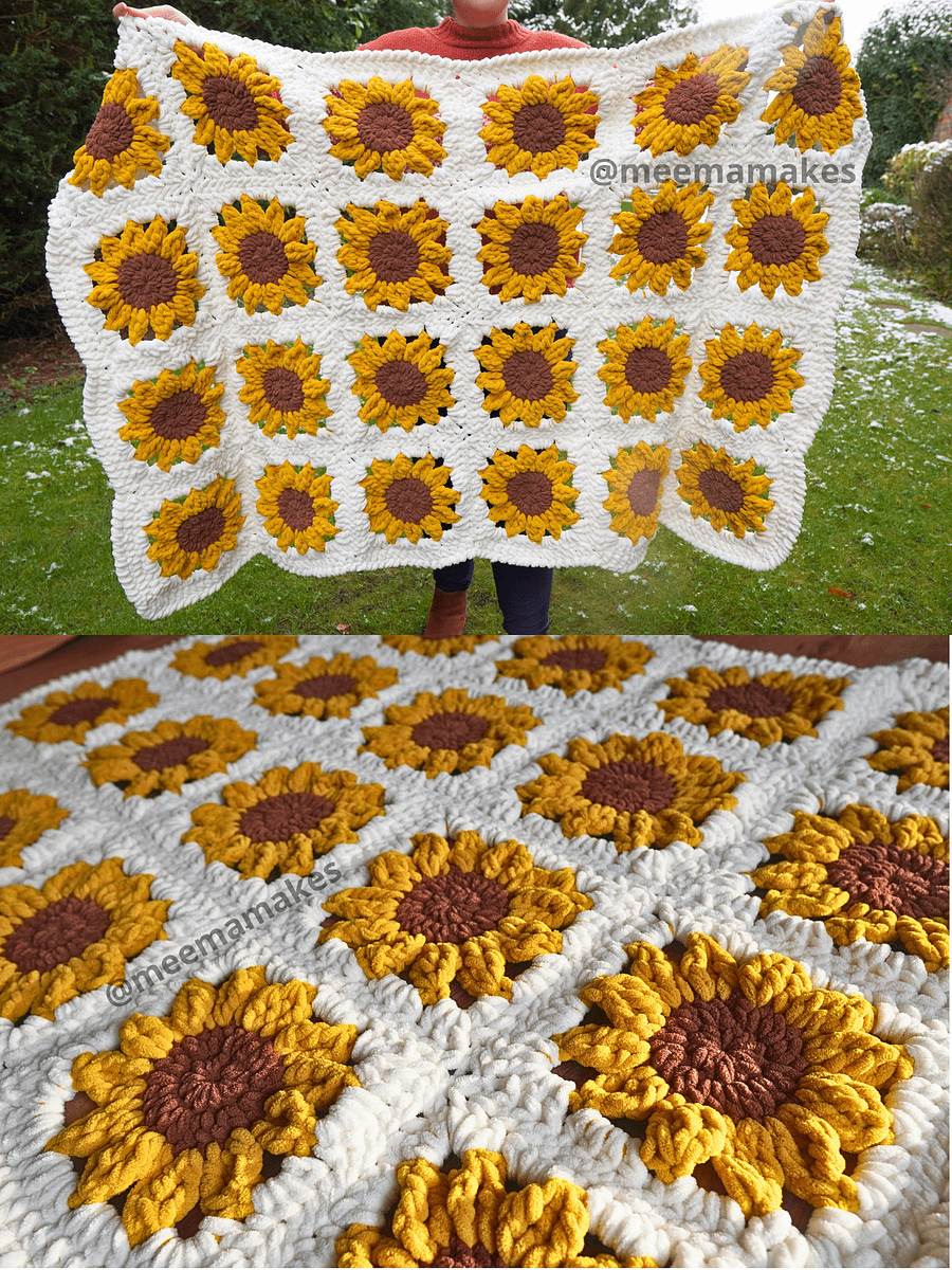 Sunflower Squish Blanket/Rug Pattern product image (4)