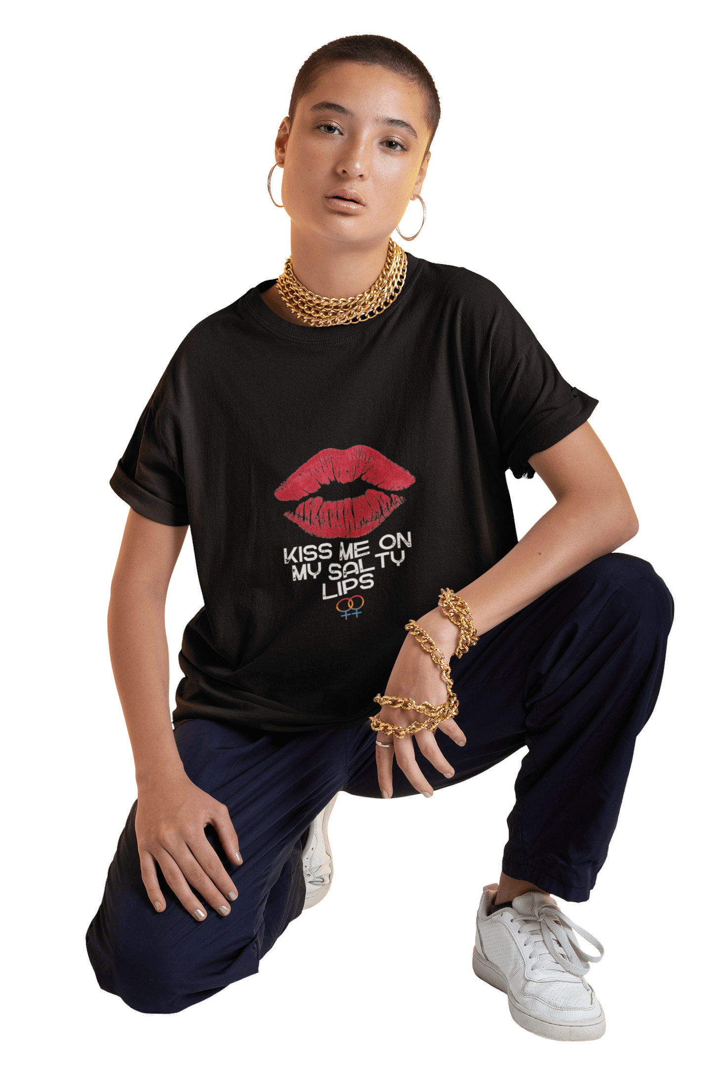 LGBTQ+ T-Shirt - Kiss Me On My Salty Lips (dark) product image (1)