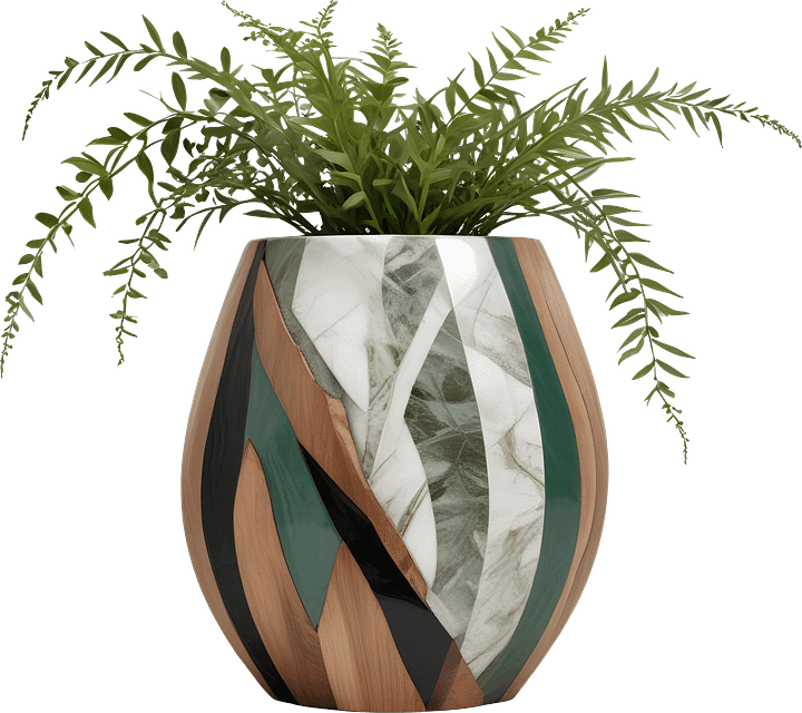 Organic Luxe – Art Deco Fern Vase PNG product image (1)
