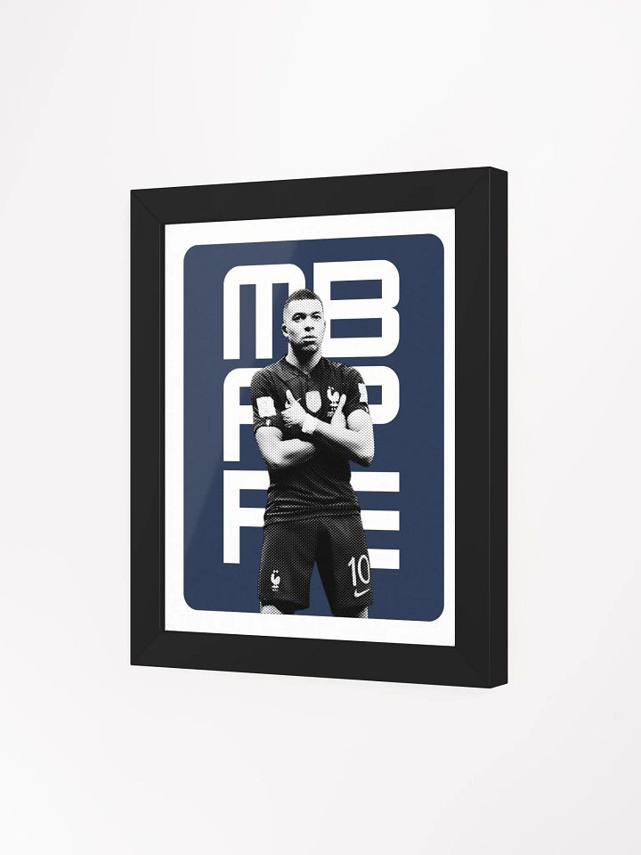 Kylian Mbappé BW France Name Art Framed Print product image (2)