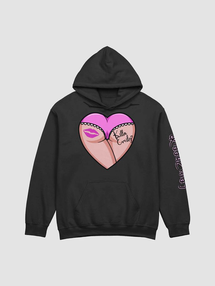 UNISEX KILLA EMILY PINK HEART BUTT LOGO HOODIE product image (1)