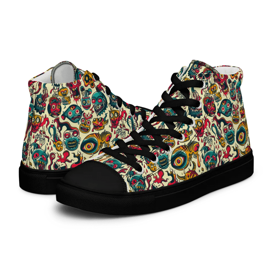 Halloween Nightmare Pattern High Top Canvas Shoes product image (12)