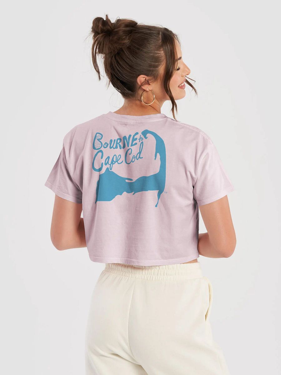 BOURNE to Cape Cod™ | Women's Crop Top | Soft, Stylish, Breezy | BRN.2C.C.™ | Deep Sky Blue Logo product image (23)