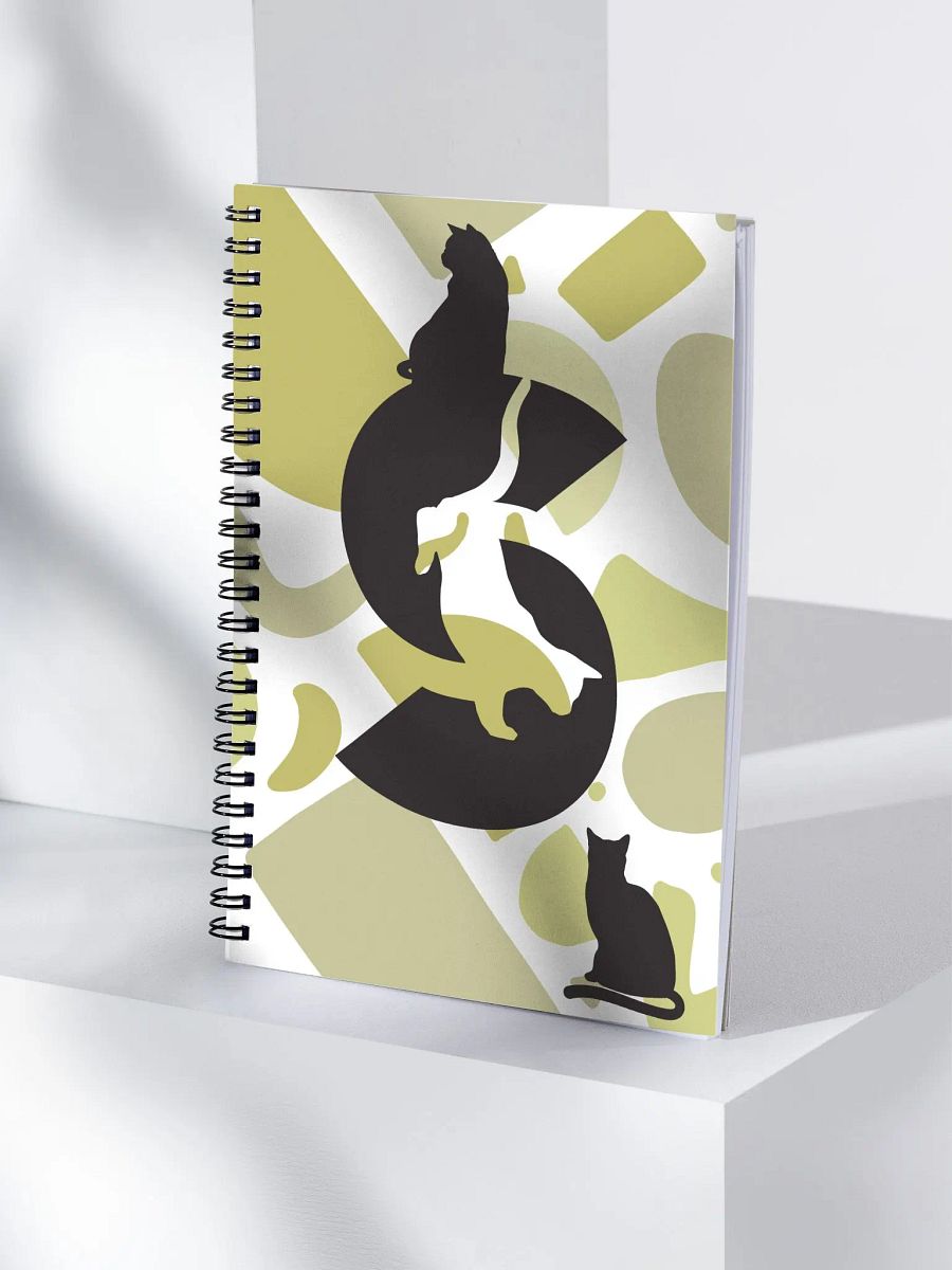 Monogram Letter S Cat Lover Geometric Greens Notebook product image (4)