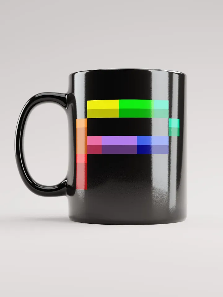 Pix Stitch Pride 'P' Black Glossy Mug product image (1)