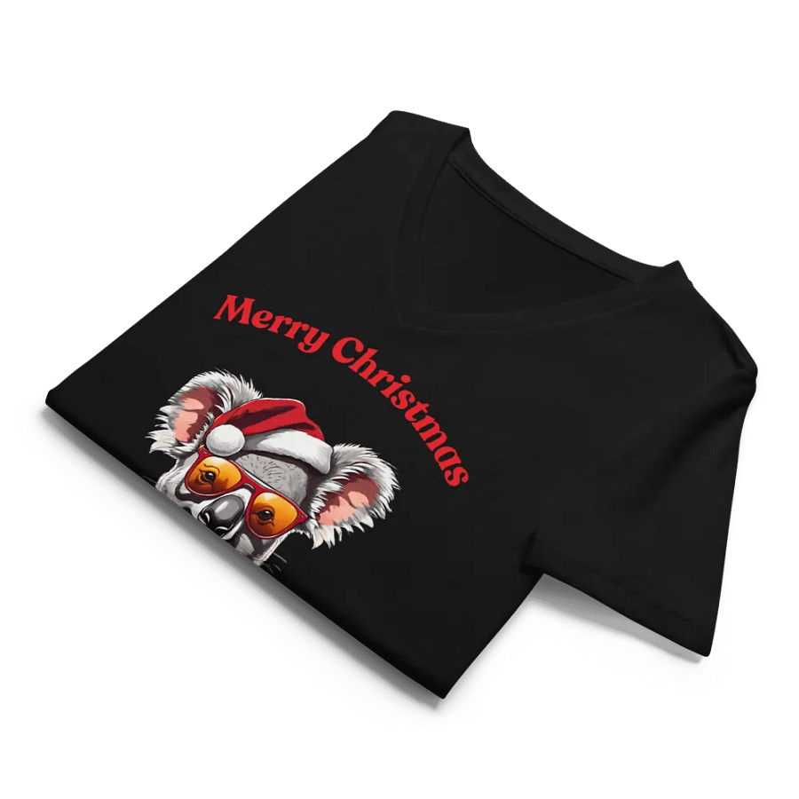 Santa Koala Women's Relaxed V-Neck T-Shirt - Red product image (8)