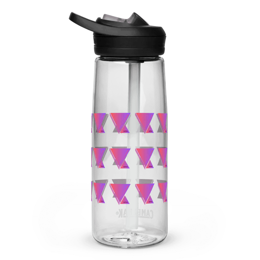 Triangular Grid Purple Sports Water Bottle product image (8)