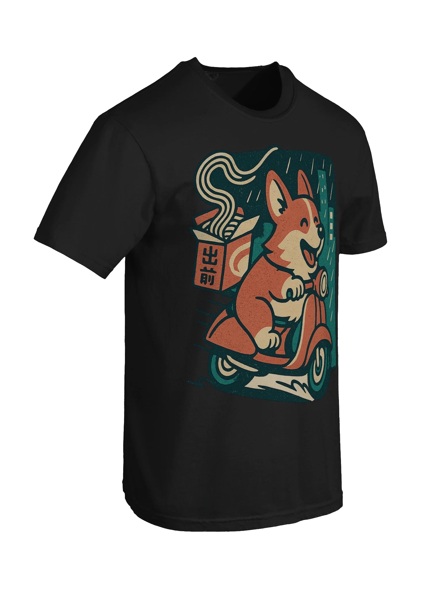 Corgi Ramen Delivery Drift Funny Corgi Dog Japanese Retro T-Shirt product image (66)