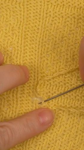 Another knit repair technique for this small hole - sewing the stitches back in place, following the path of where the origin...