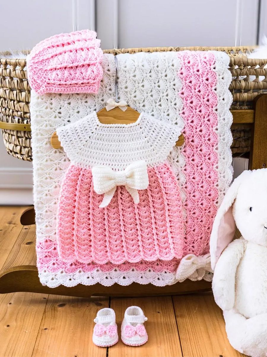Crochet Pattern: Easy Baby Dress (with 3D Bow) product image (7)