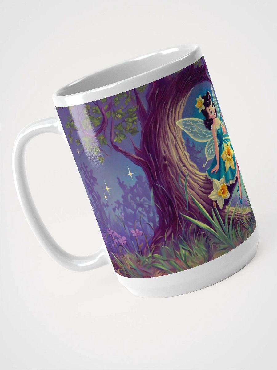 Daffodil Fairy and Owl Glossy White Mug product image (4)