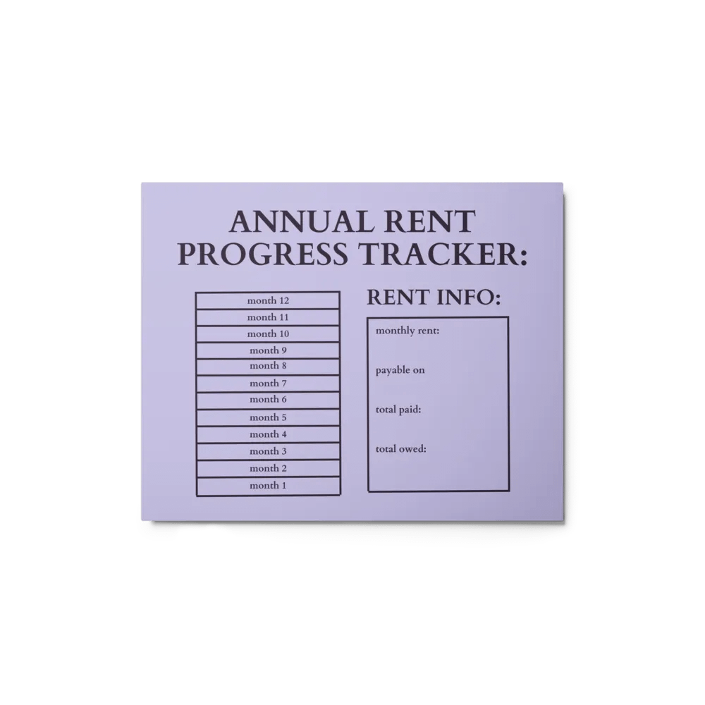 HIGHFALUTIN ANNUAL RENT TRACKER (concord design 2) product image (1)