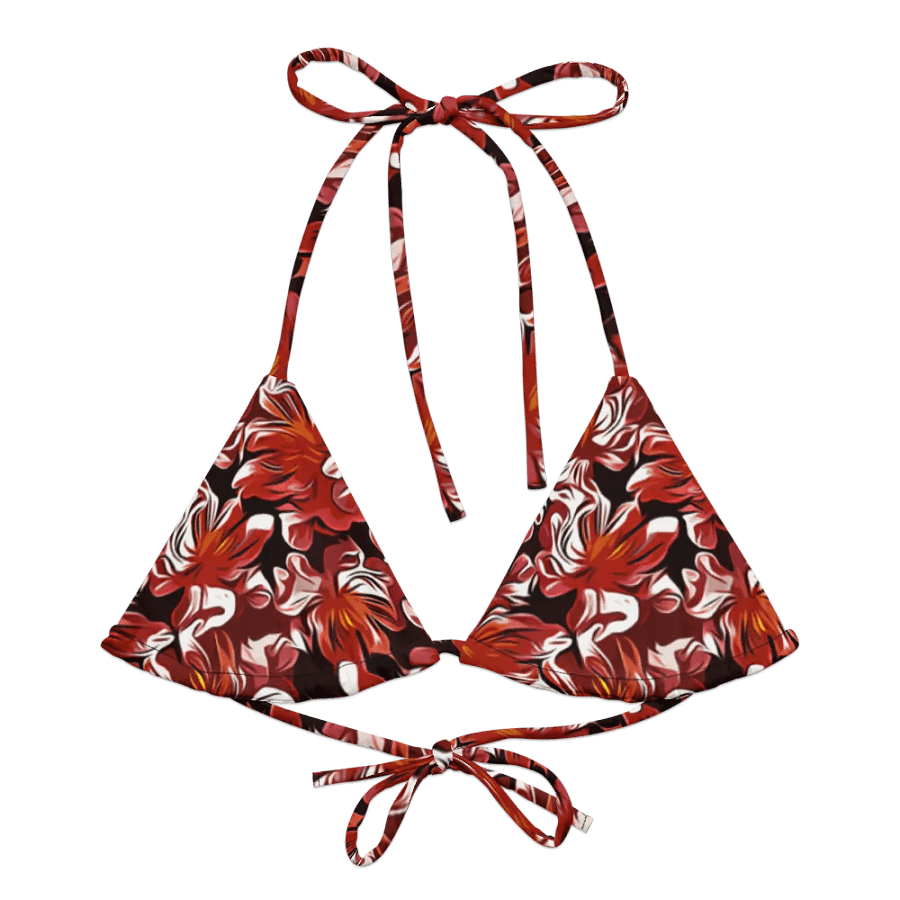 Fire Flower | Recycled Padded String Bikini Top product image (4)