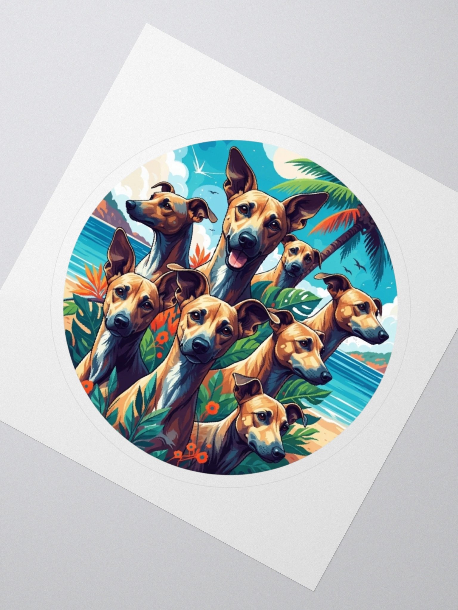 Tropical Potcake Dog Squad Sticker product image (2)