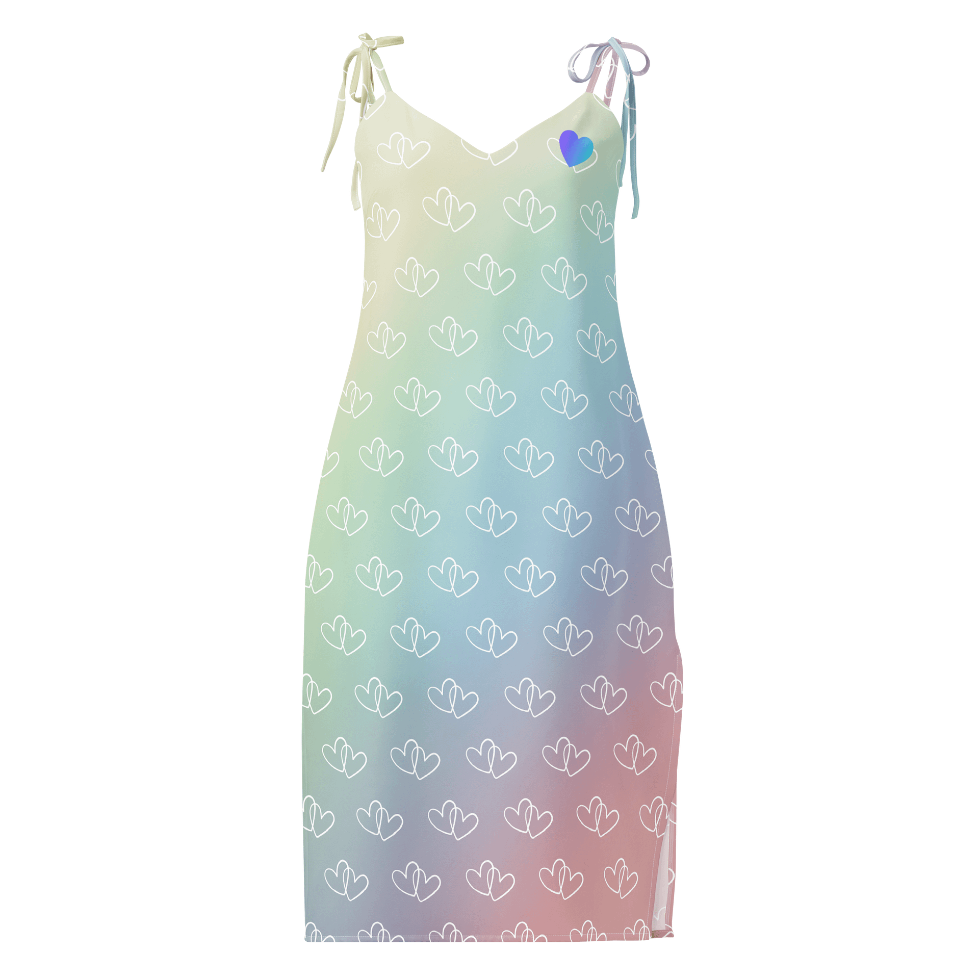 Rainbow Heart Slit Dress product image (1)