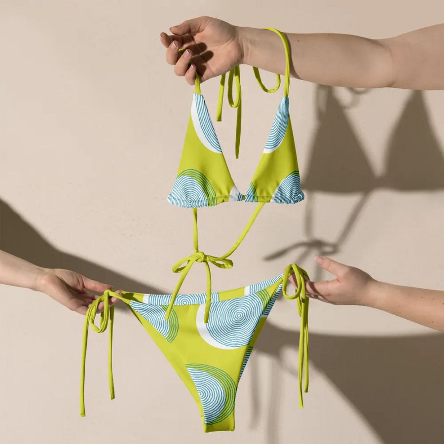 All-Over Print String Bikini - Lemon Green product image (9)