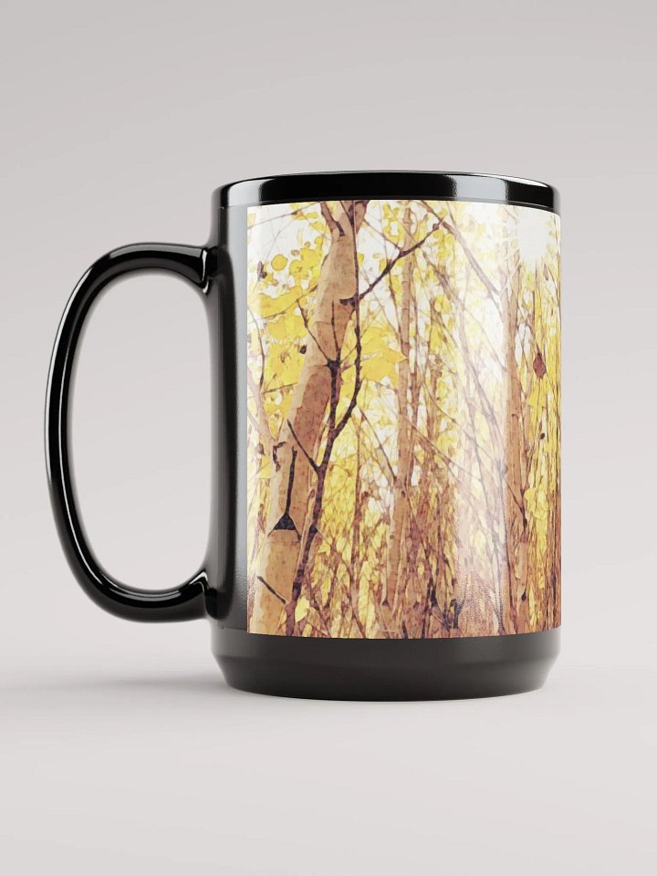 Abstract Graphic | Black Coffee Mug | Golden Grove Treescape product image (1)